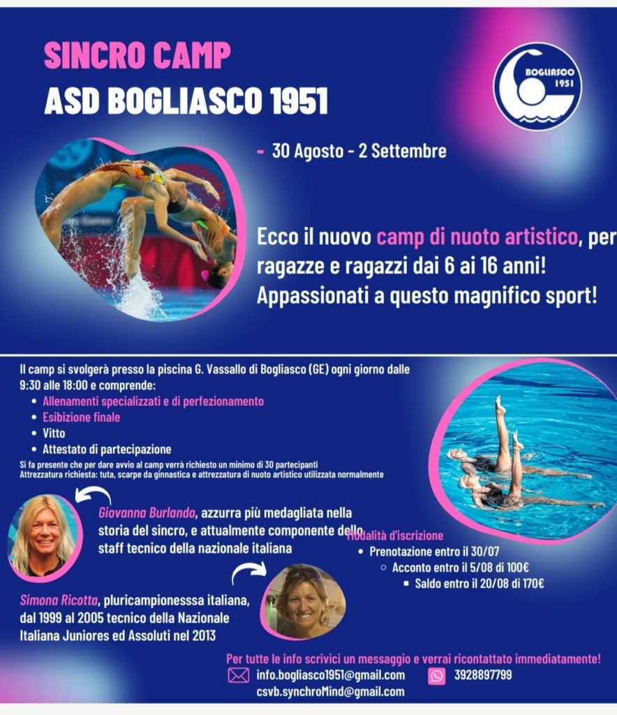 BOGLIASCO SINCRO CAMP 2021: 4 GIORNI DA SIRENA